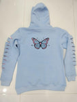 Gamma Phi Delta Blue Ripped Hoodie