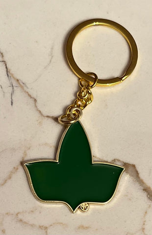 Green Ivy Keychain w Gold hardware
