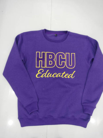 Purple HBCU educated sweatshirt