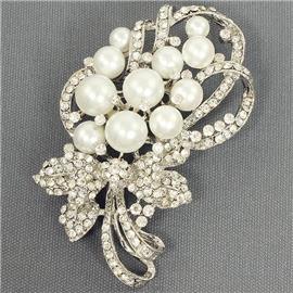 Pearl Brooch in White