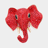 Red elephant brooch large