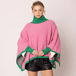 Pink nd Green Poncho