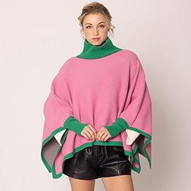 Pink nd Green Poncho