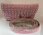Pink rhinestone waist bag