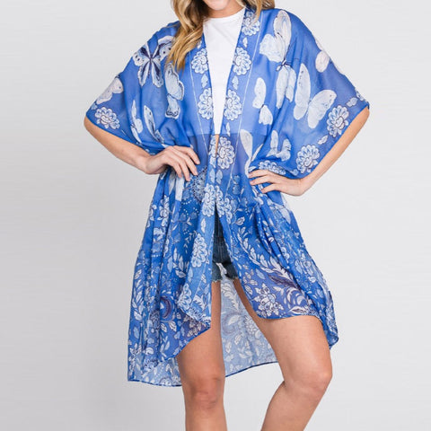 Blue Butterfly Cover Up/Shawl