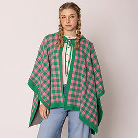 AKA Checker board Pink and Green Cape