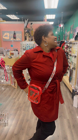 Clear Red trimmed crossbody
