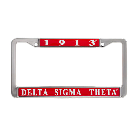 Delta Red License Plate