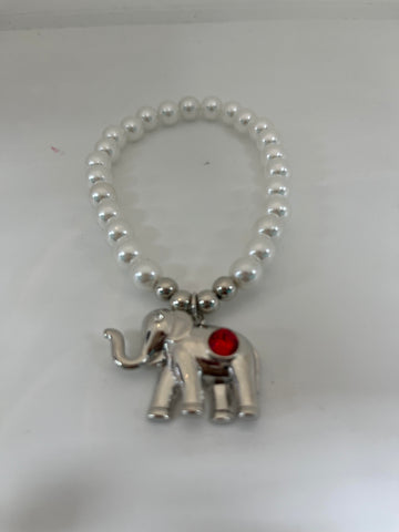 Elephant stackable pearl bracelet