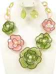 Flower Bib Necklace set