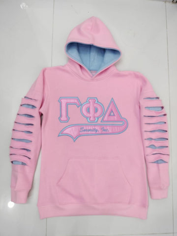 Gamma Pink Ripped Hoodie