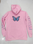 Gamma Pink Ripped Hoodie