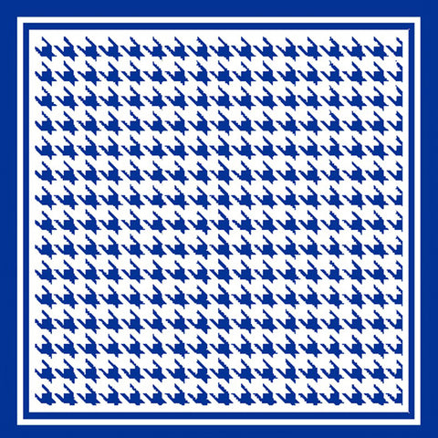 Houndstooth Blue/White Satin Scarf