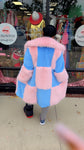 Pink and Powder Blue Fur Faux Coat