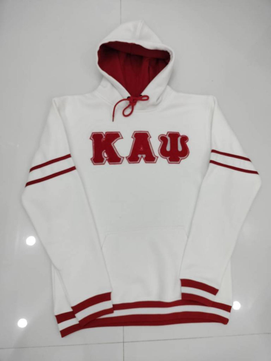 Kappa white chenille red lined hoodie Tauntus Beauty Bar