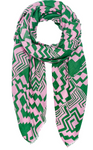 Oversized Pink and Green Scarf