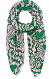 Oversized Pink and Green Scarf