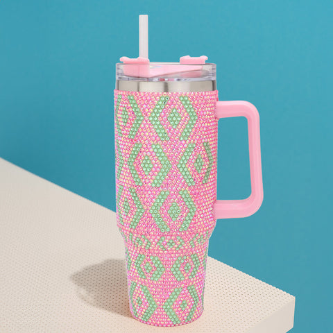 Bling Pink and Green Tumbler