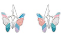 gamma Pink and blue butterfly earrings