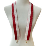 Red and White Seed Bead Strap