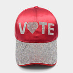 Red Vote rhinestone cap