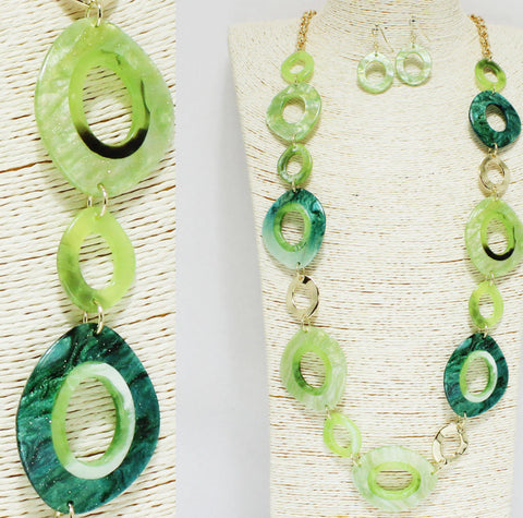 Shades of Green Necklace Set