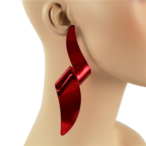 Swerve Earring in Red