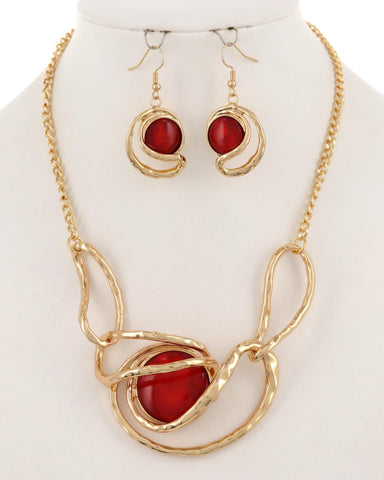 Tangled in Red Necklace