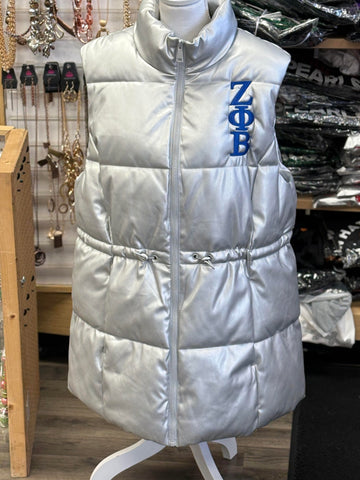 Zeta Silver Puffer Vest