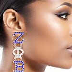 Zeta Rhinestone Dangling Earrings