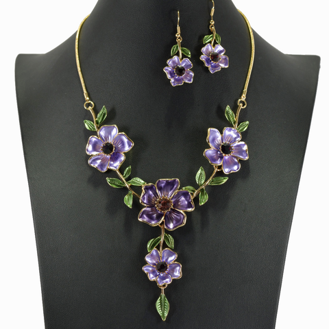 African Violet Necklace