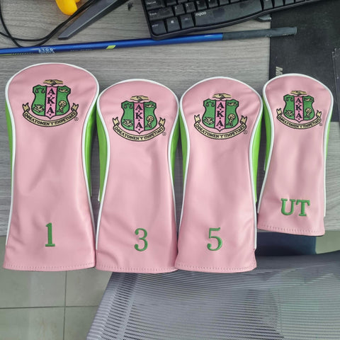 AKA Golf head covers pink and green