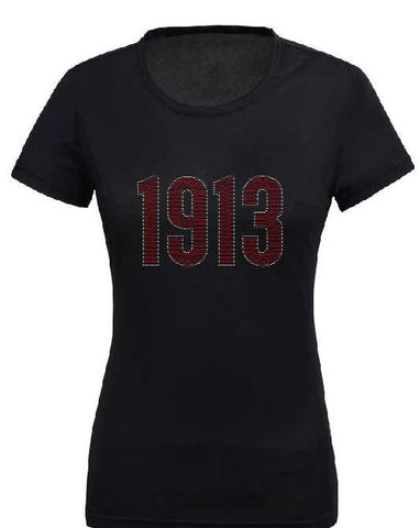 1913 rhinestone black shirt