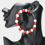 Hoop Earring in Red and White