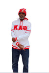 Kappa white chenille red lined hoodie