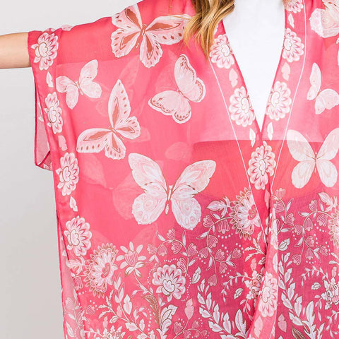 Pink Butterfly Cover Up/Shawl