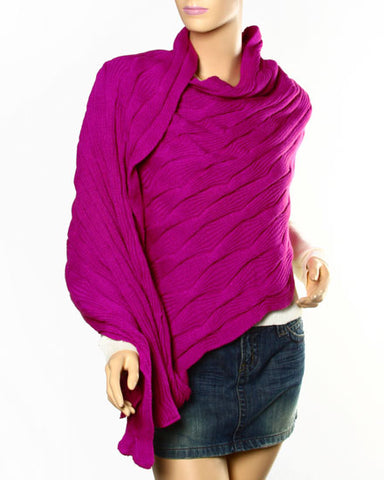 Cable Wrap Shawl in Pink