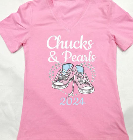 Pink and Blue Chucks and Pearls Pearl