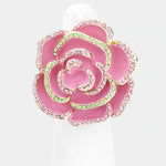 Pink Tea Rose Stretch Ring