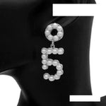 White pearl 5 earrings