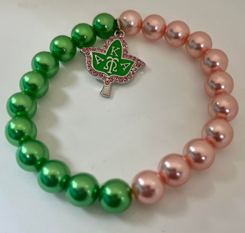 AKA ivy pink and green pearl bracelet