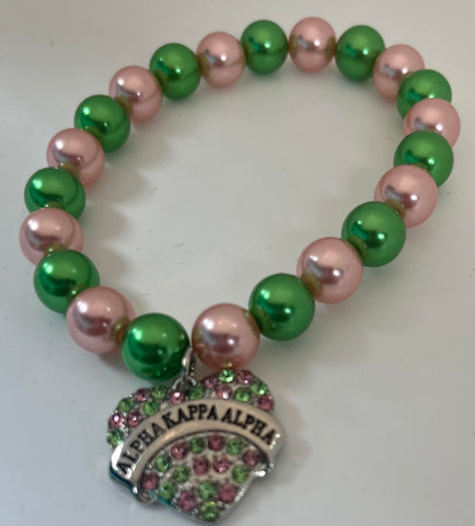 AKA heart pink and green bracelet