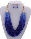 Beaded in Blue Necklace