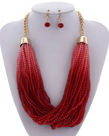 Beaded in Red Necklace