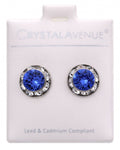 Blue and White Rhinestone Earrings
