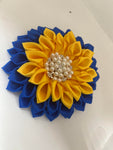 Blue and Maize corsage