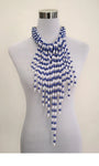 Blue and white necklace set