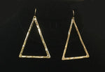 Dangling Gold Hammered Open Triangle