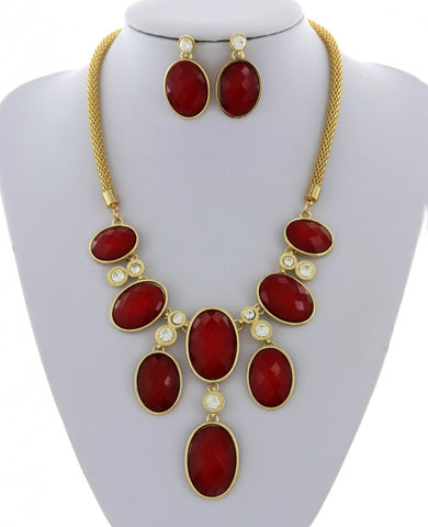 Diva in Red and Gold Necklace