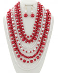 Dripping in Red and White Necklace